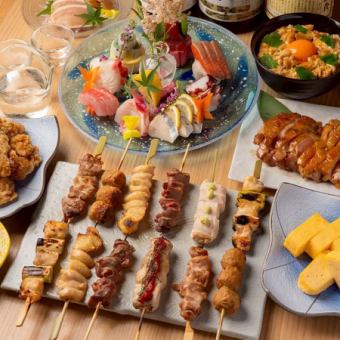 【3H飲放】熊本県産馬刺し×旬の野菜巻き串や産直旬魚刺し『来福』全8品5720円⇒5000円