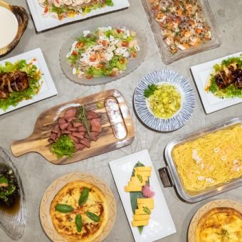 保證私人預訂【120分鐘無限暢飲】高級自助餐，19道菜，8250日圓（含稅）