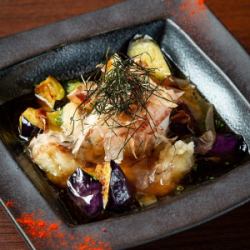 京豆富と茄子の揚げ出汁