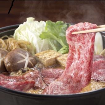 [Guaranteed semi-private room] Sukiyaki◆Kuroge Wagyu beef course◆All 5 dishes 5,500 yen