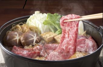 [Guaranteed semi-private room] Sukiyaki◆Kuroge Wagyu beef course◆All 5 dishes 5,500 yen