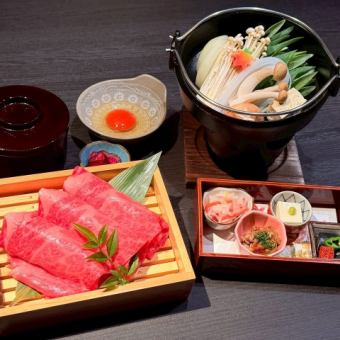 【半個室確約】ランチタイム限定　黒毛和牛すき焼き御膳　　　￥4300円
