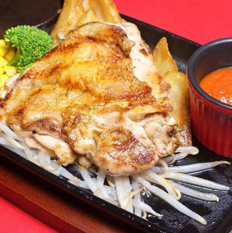 Domestic chicken steak 180g (with rice, free large serving)