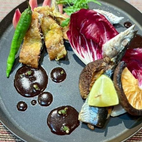 秋の味覚!秋刀魚のグリル&フリット 旬野菜添え