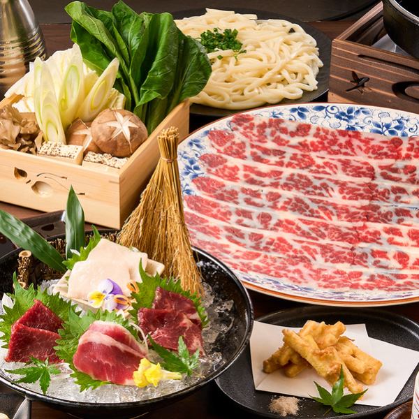 【贅沢な馬肉料理が楽しめる◎】人気の≪馬しゃぶ3300円(税込)&すき焼き3080円(税込)≫