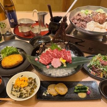 【120分飲み放題付】+豪華特選馬刺しなど◆「桜馬」コース(7品)　8000円(税込)