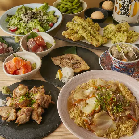 【松】年末の宴会に！鮮魚3種・もつ煮・串に刺さない焼き鶏〈全10品／2時間飲み放題付き〉♪