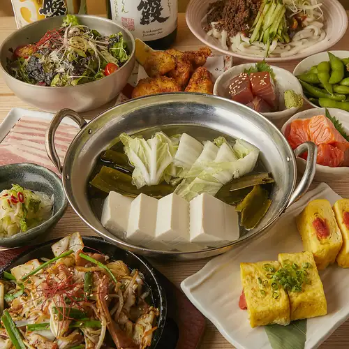 [Bamboo] Recommended for year-end parties! 2 kinds of sashimi, grilled pork stomach, and boiled tofu (9 dishes in total / 2 hours all-you-can-drink included) ♪