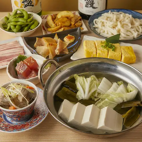 【매화】 부담없는 송년회에 추천! 사시미・모츠 조림・탕두부〈전 8품/2시간 음료 무제한】♪