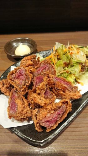 熟成牛ハラミのレア唐揚げ
