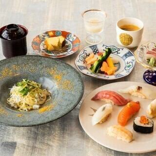 (ランチ) 選べるデザート付き、鮨・お造りと冷製パスタを楽しむランチ【弥山-Misen-】(～12/31）