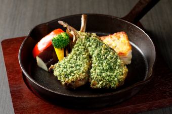 Herb-breaded lamb