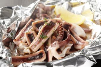 Grilled surume squid with butter and soy sauce