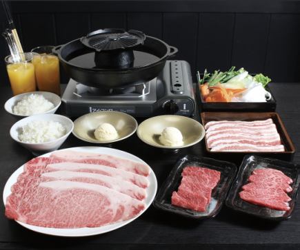 国産しゃぶしゃぶ+焼肉コース(牛＆豚)