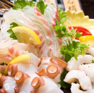 «All 7 items» Akashi-tei Fish Shelf Easy course 120 minutes with all you can drink 【4000 yen course】