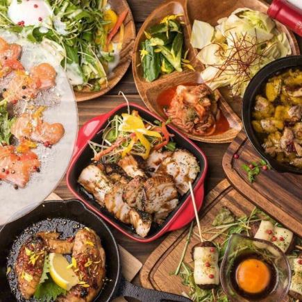 『贅沢食べ放題コース』ローストビーフ・チキンフリット含8品 3時間飲み放題付 6500円⇒5500円