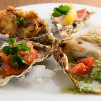 【牡蠣套餐★4000日圓（餐費）】僅限午餐時間！7種享用牡蠣的菜餚