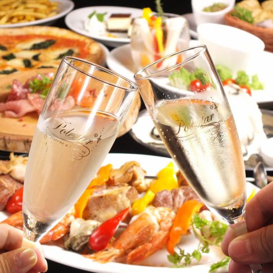 We offer a variety of courses with all-you-can-drink options! All-you-can-drink includes draft beer.