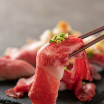 Photogenic♪ 3-hour all-you-can-drink "Kuroge Wagyu beef melting meat sushi course" 2,980 yen