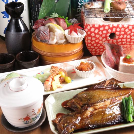  【◇旬の海鮮料理が味わえる！！】2時間飲放付お魚満喫コース4800円(税込)