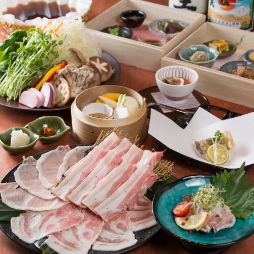 忘年会・宴会に♪【希少な長崎芳寿豚を堪能できる】季節の豚しゃぶ3種食べ比べコース