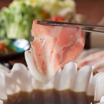 芳寿豚のしゃぶしゃぶ 三種食べ比べ