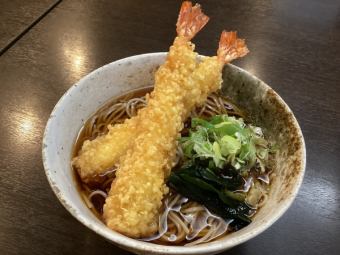 Large shrimp tempura soba