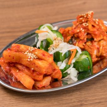 Assortment of 3 kinds of kimchi