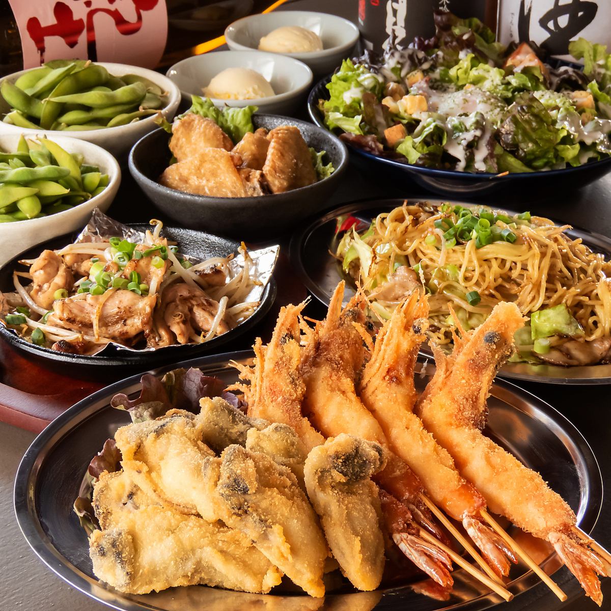 こだわり料理6品を味わえる♪100分飲み放題付コース5500円(税込)