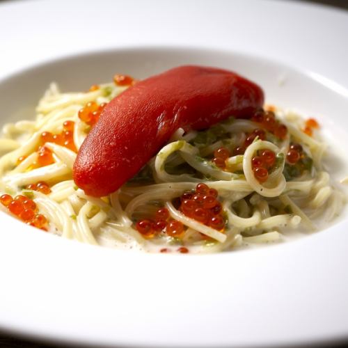 Cream Pasta with Cod roe & Salmon roe