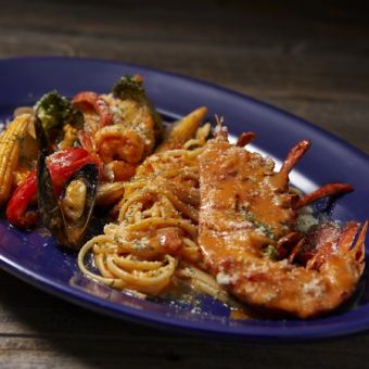 Grilled Lobster & Seafood Pescatore