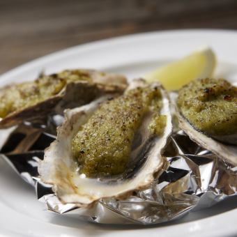 Grilled Oyster with Basil Butter (3 pieces)