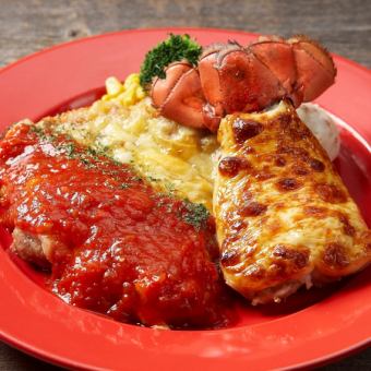 랍스터의 황금 구이 & 치킨 밀라네즈 Lobster Tail with Mayonnaise Sause & Chicken Milanese