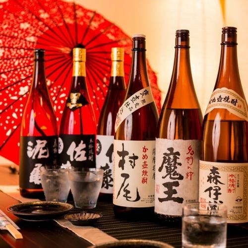 A selection of Japanese sake and shochu groaning on food! Also for entertainment at Omiya ◎