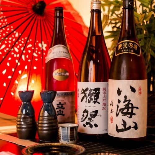 全国各地の名高い日本酒が大宮に集結！人気の獺祭や黒龍、久保田萬壽など豊富に取り揃え！焼酎も豊富！