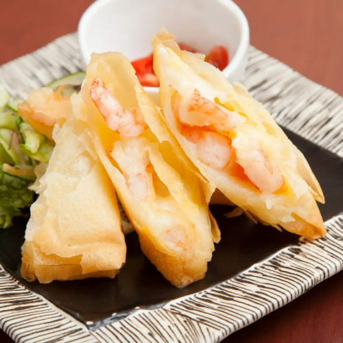 海老とチーズの春巻き揚げ