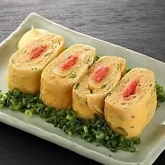 たっぷりネギと明太の玉子焼き