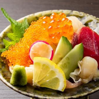 【食事会や各種宴会に！名物飲み放題付コース】こぼれ寿司やお刺身盛り等全8品6000円(税込)