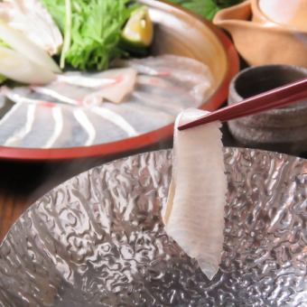 【料理のみ】鮮度抜群のぶりを使用したぶりしゃぶコース+天ぷら等全8品6000円（税込）　