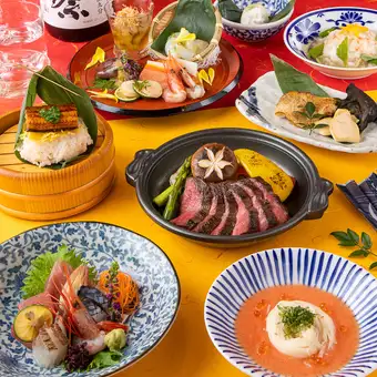 【暁コース】最高峰の宴会。厳選和牛のひつまぶし、お造り5種盛りなど3時間飲み放題9品8000円