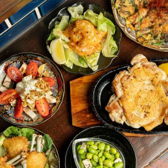 【大人気】まったり3H 生ビール付飲み放題&贅沢鉄板焼きコース6,000円