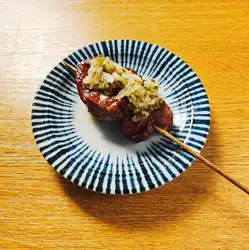 Diavolo-style aged beef tongue skewers