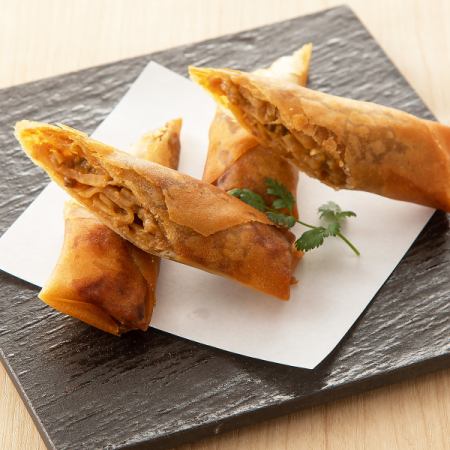 Deep fried spicy lotus root spring rolls