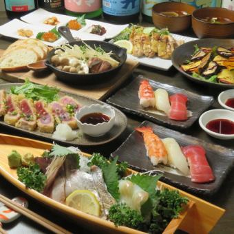 秋季限定套餐【红叶盛宴】，2小时无限畅饮生啤。用所有感官尽情享受色彩缤纷的秋日美景。7道菜品共5,500日元（含税）♪