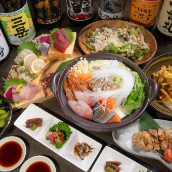 【2時間飲み放題】ぽかぽか鍋×旬の鮮魚の宴会「匠」コース 《7品》 6000円税込み