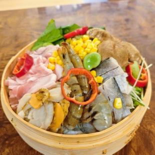 폭발 화려한 ☆ 특제 세이로 찜 코스 부가세 포함 5800엔 80분