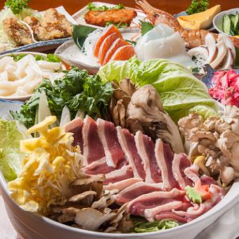  【浜っ子名物】エゾ鹿鍋コース★飲み放題付★