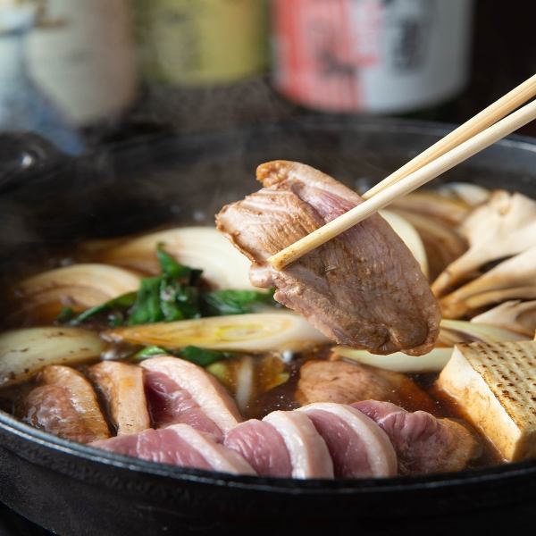 ★京鴨のすき鍋宴会プラン★伏見の日本酒6種含む飲み放題付き7000円