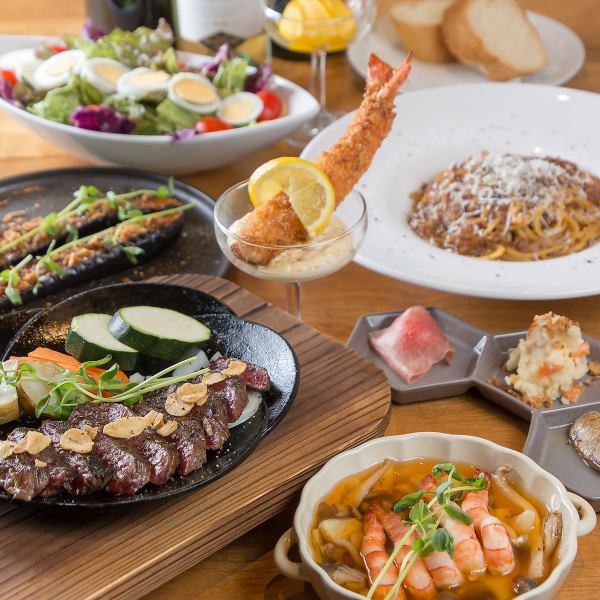 ココログ宴会スペシャルコース◆特大海老や厳選ステーキ、シェフの気まぐれパスタなどイチオシ料理！