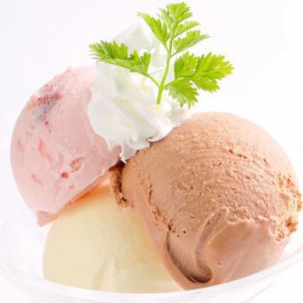 3 kinds of ice cream